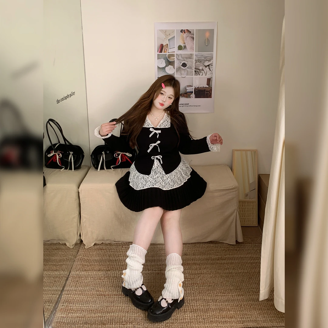 徐达布【都市篇章】大码针织衫女冬季微胖假两件开衫Z39442C54