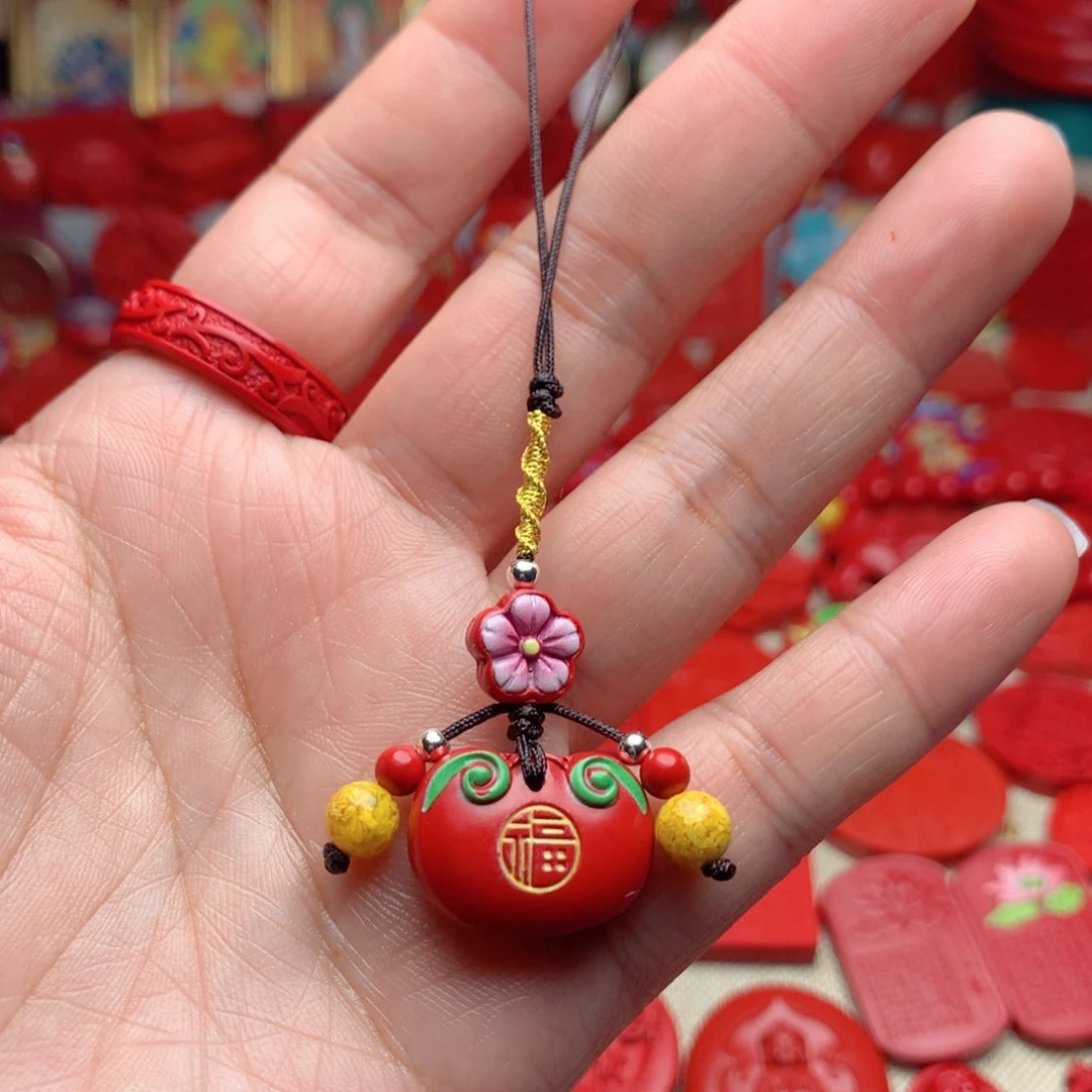 天然辰砂工艺品朱砂手机坠