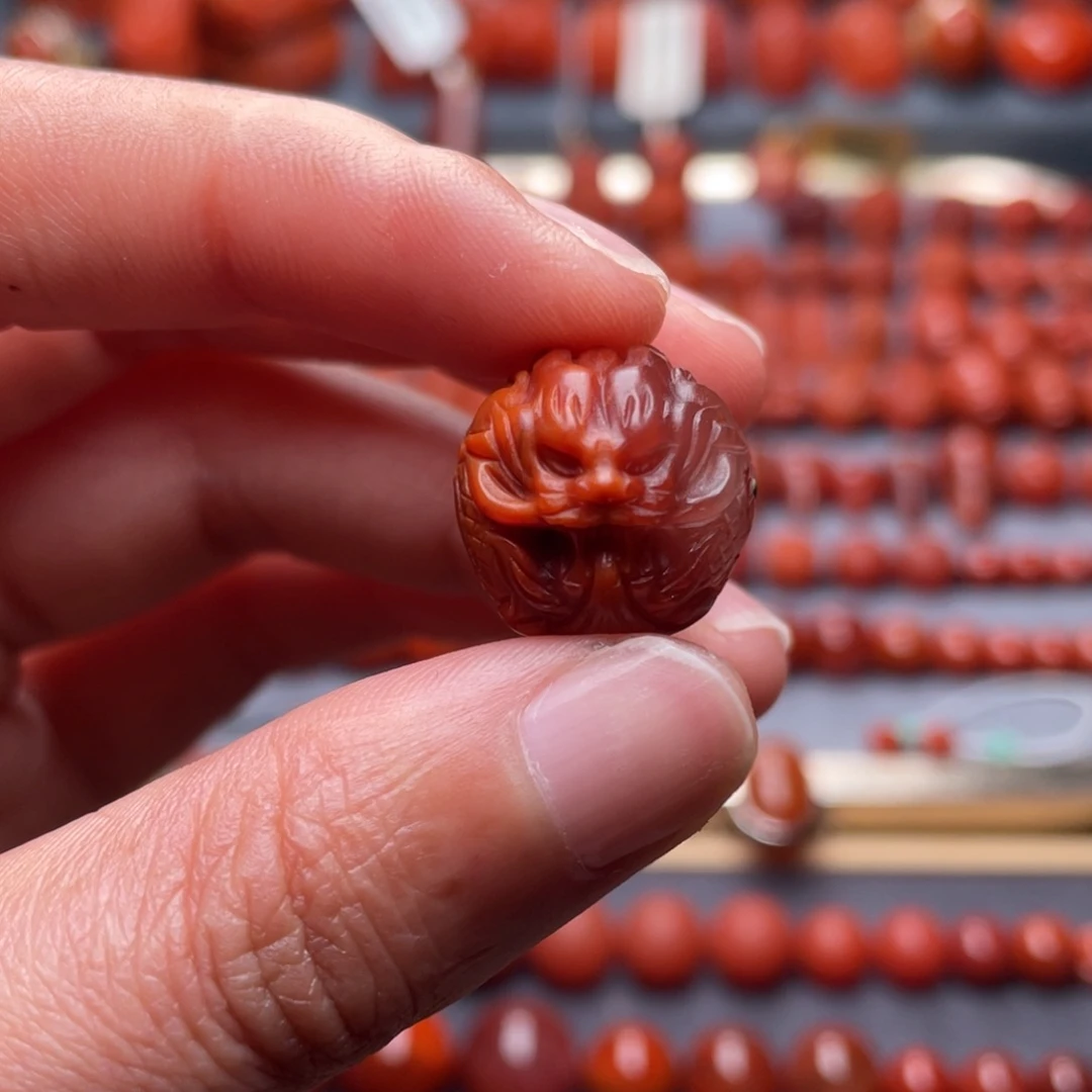 南红玛瑙未镶嵌其他W16➕瓦西双色龙珠柔光