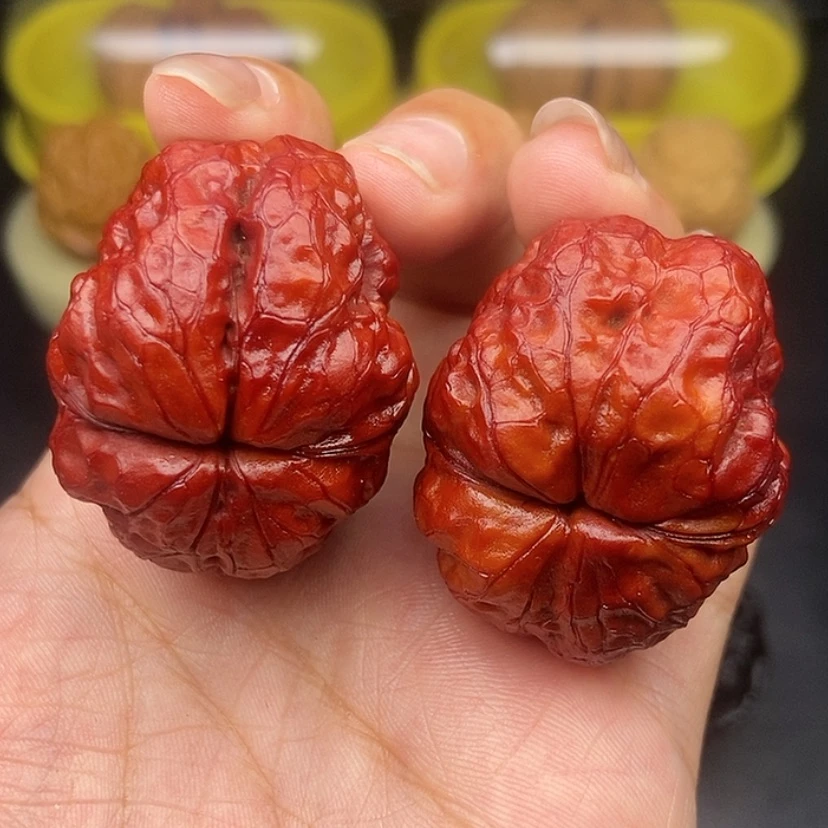 【闪购商品】文玩核桃把件40尺红彩方尊金蟾