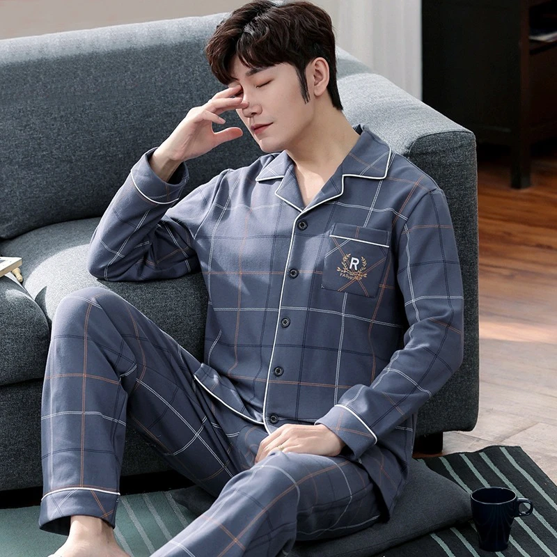 睡衣男款春秋季睡衣套装2025年新款男士开衫长袖青年可外穿家居服