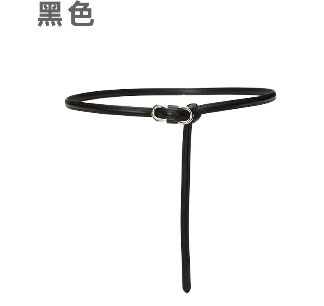 葭恩简约时尚百搭无孔设计真皮细皮带细腰带D002