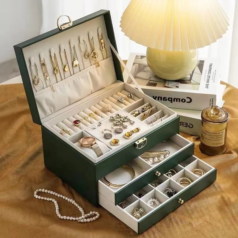 方总精选高档三层珠宝收纳盒