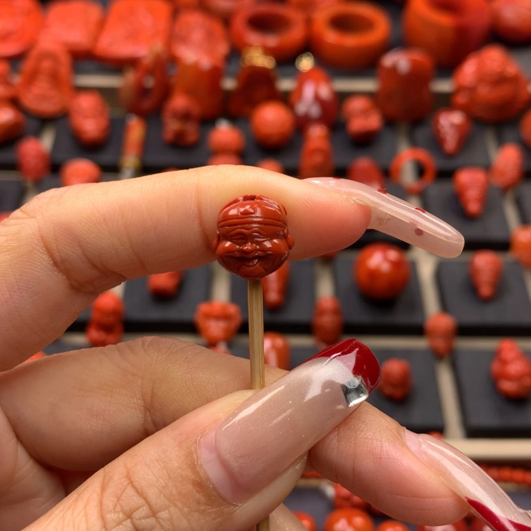 【闪购商品】南红玛瑙财神头10mm未镶嵌