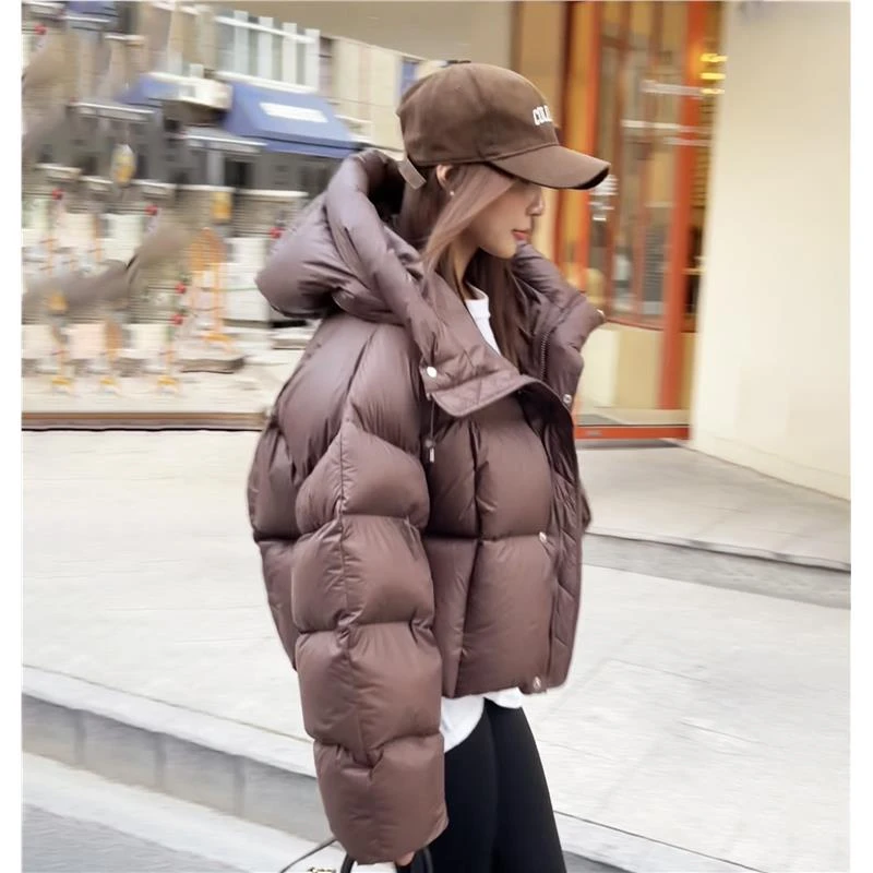 骆驼之家联名羽绒服女冬季2024新款韩版连帽加厚小个子短款面包服