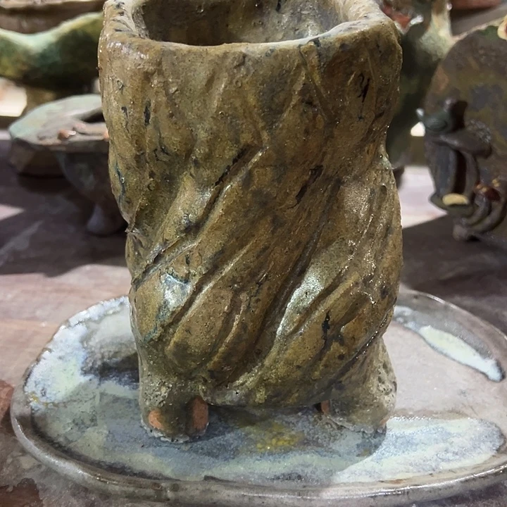 手工粗陶高温花盆