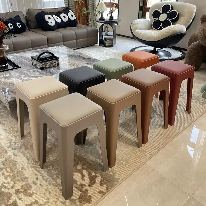 2张起包邮家用加厚凳子软包座面舒适可叠放桌凳