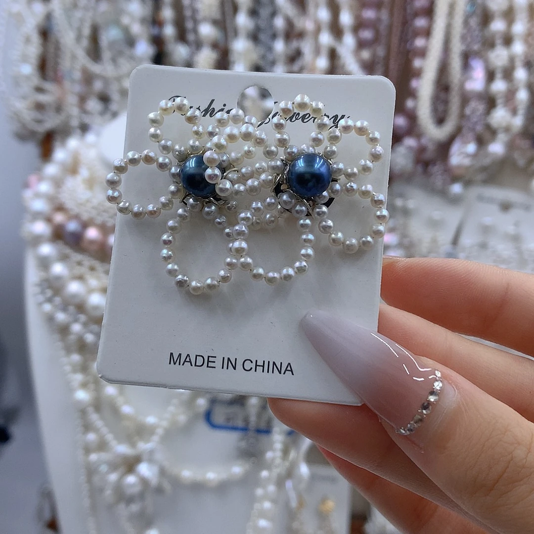 项链耳饰银S925镶嵌淡水珍珠