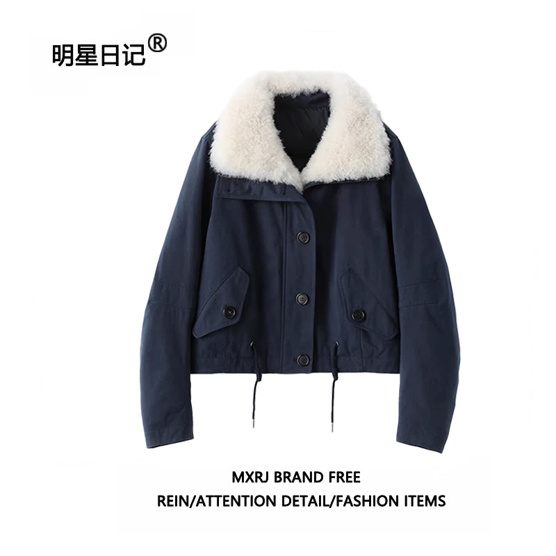 明星日记【真毛领90鹅绒服】露思同款派克羽绒服冬季新款百搭上衣