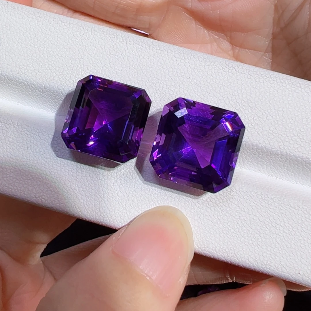 颜****紫晶珠宝半成品未镶嵌27.5ct两颗