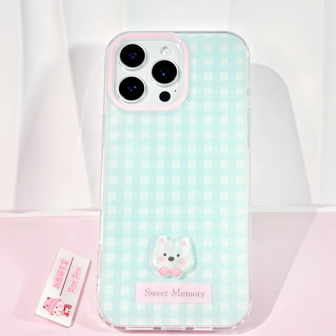 粉粉/ins蓝格西高地适用iphone16promax/15/14/13苹果系列手机壳