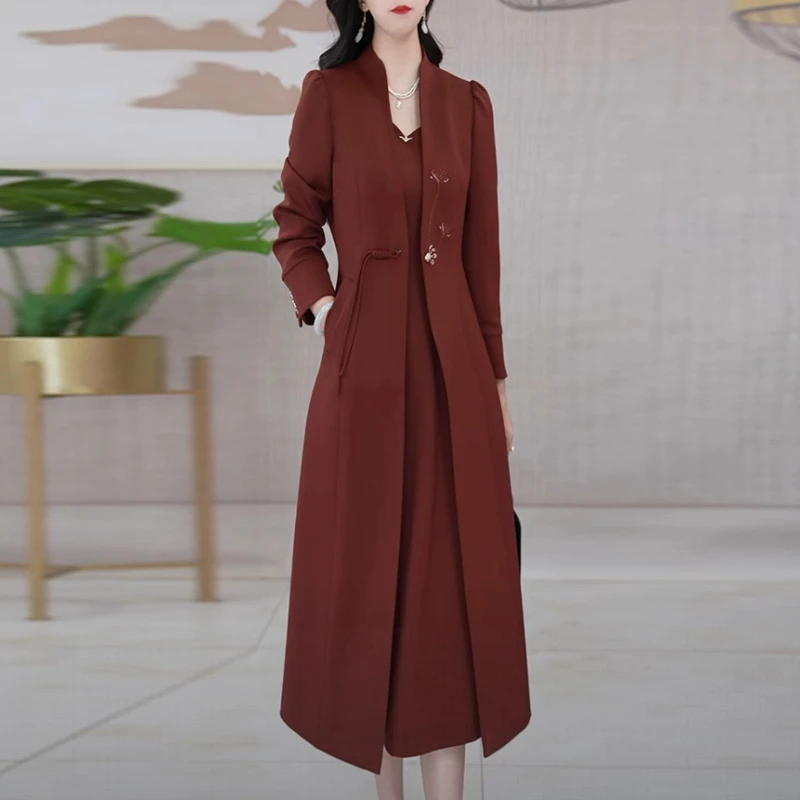 木雅精纺百搭老钱风女装套装裙2025秋季新款高级感两件套连衣裙子