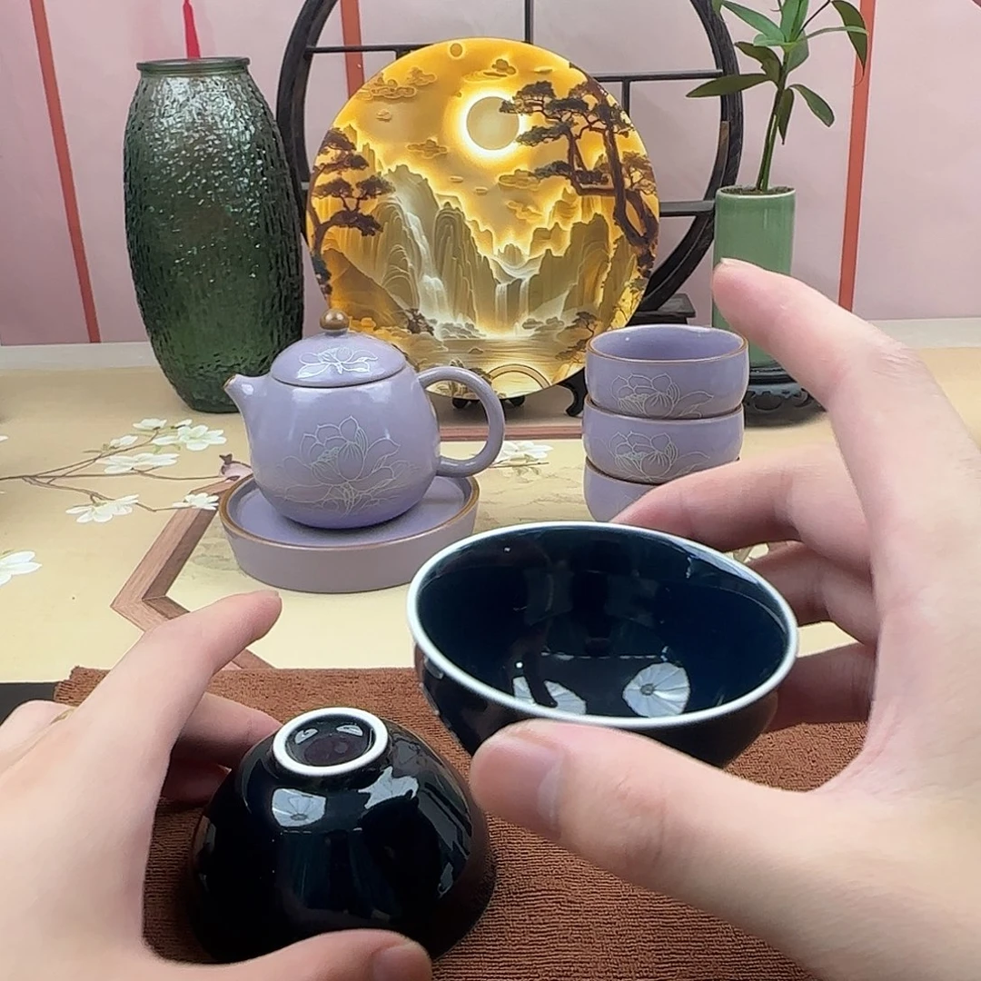 宝石黄茶杯两只装