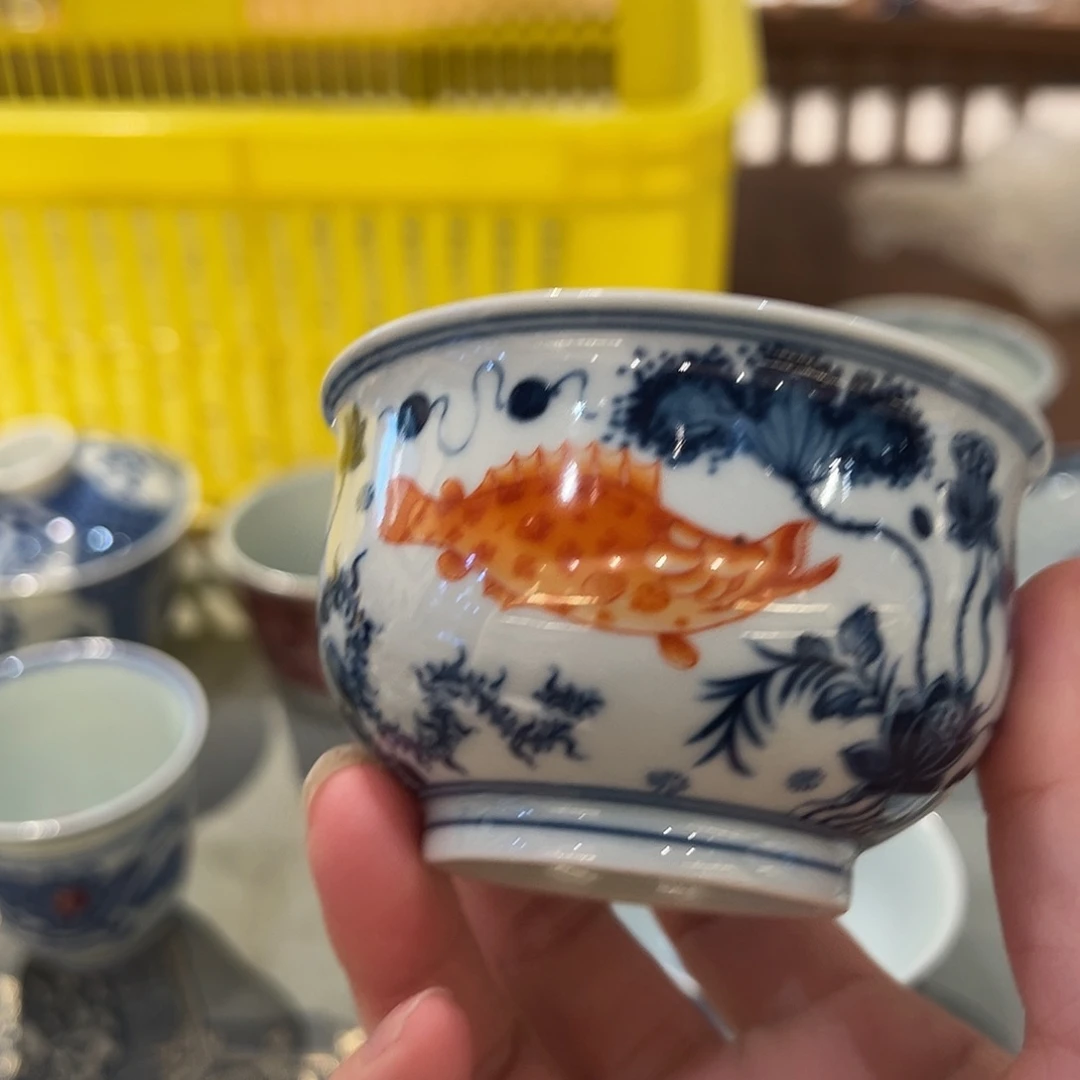 小**?定制钟家窑鱼藻盖碗