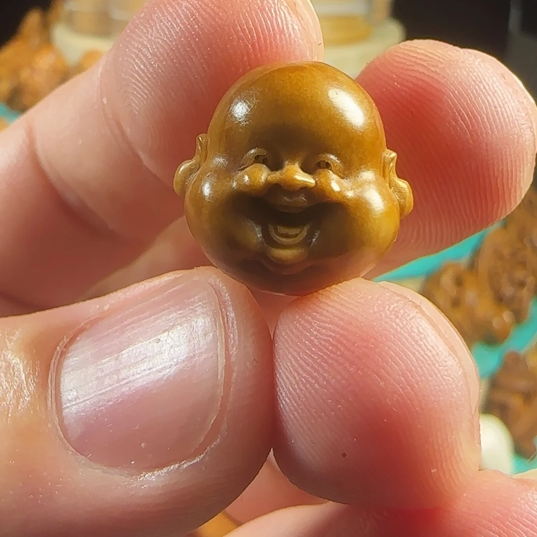 橄榄核手串/手链微花上色处理笑佛