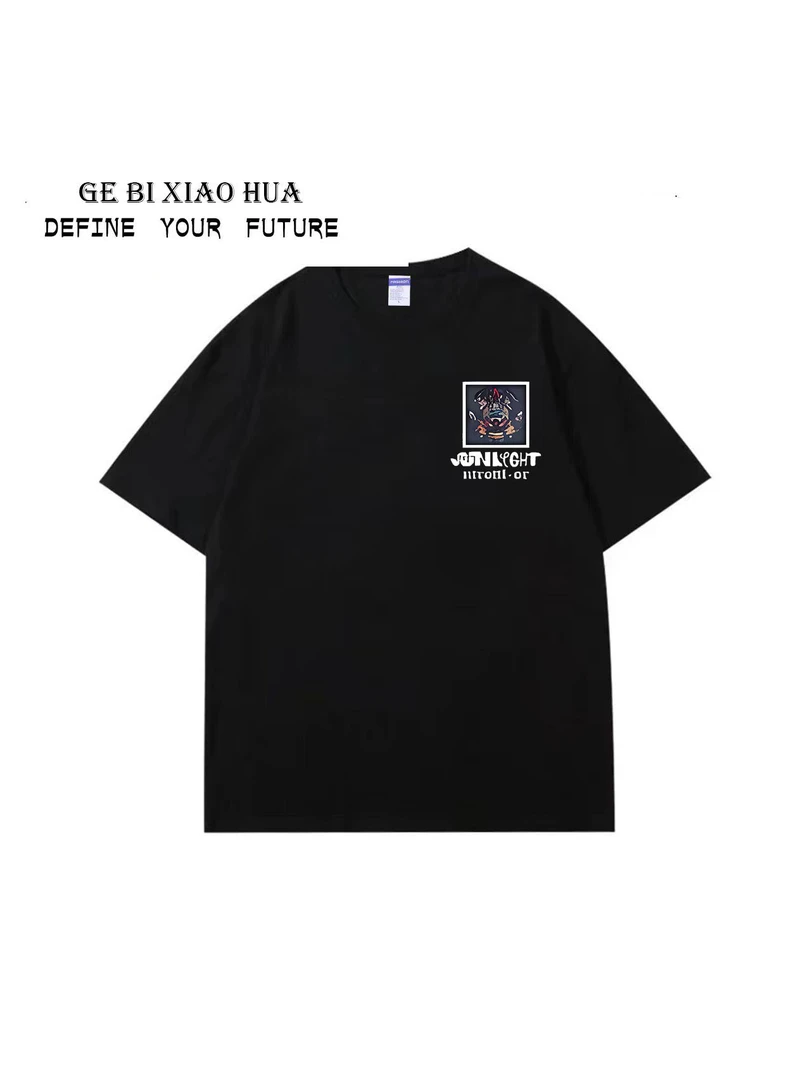 2025新潮牌美式高街复古痞帅透气纯棉男女同款高品质圆领短袖街头