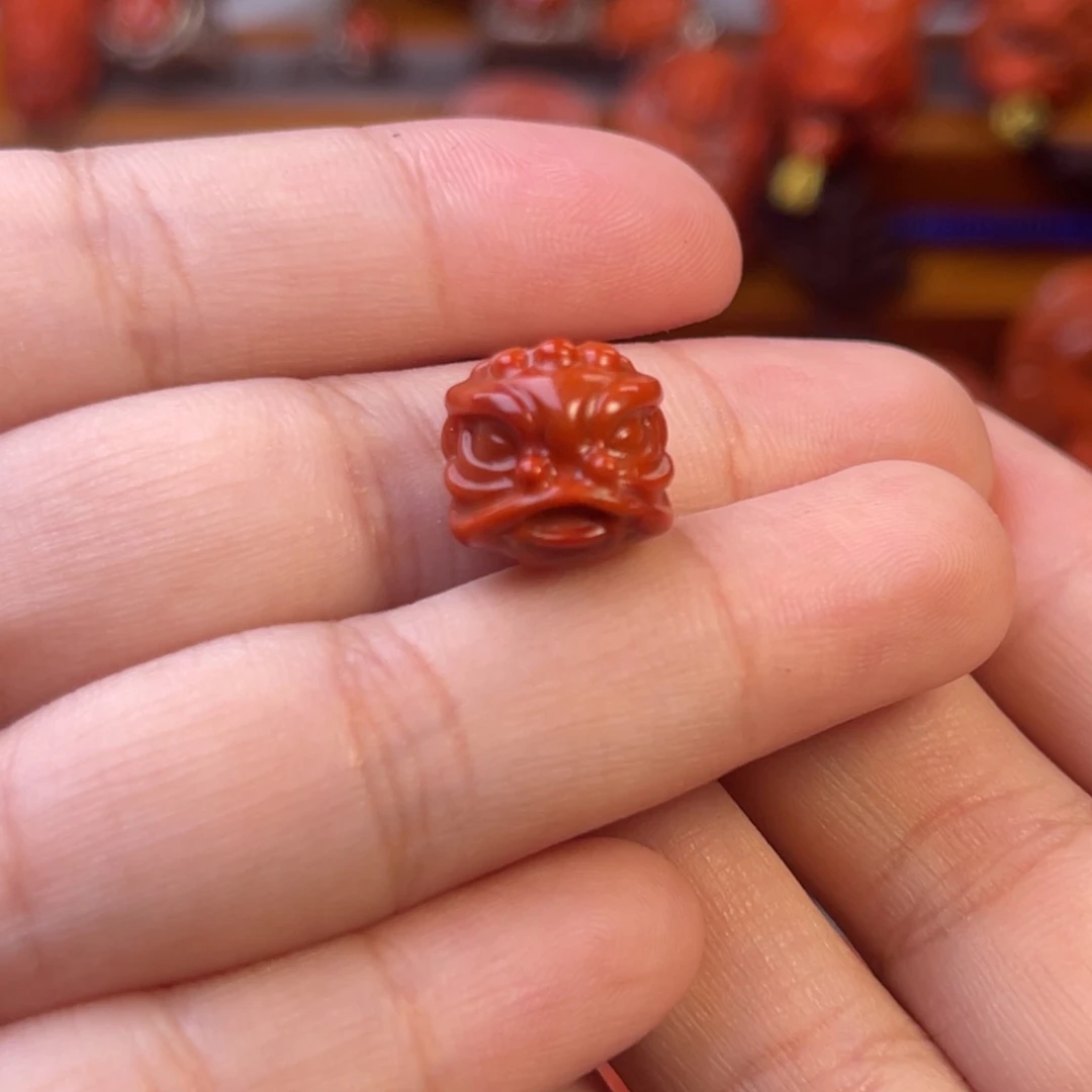 南红玛瑙 天然川料瓦西精工醒狮12尺寸未镶嵌