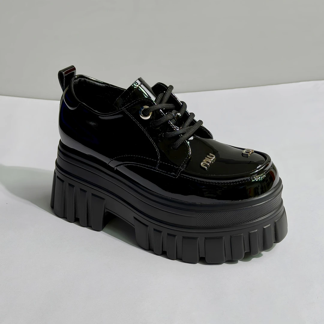 增高9cm小皮鞋女英伦风2024新款夏季松糕厚底乐福高跟鞋子单鞋