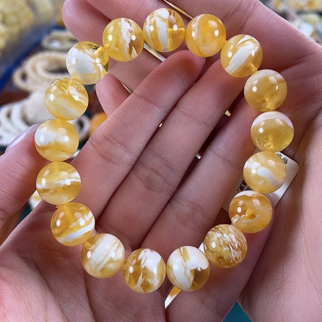 琥珀未镶嵌珠宝奇石12 16.9 金瓷白