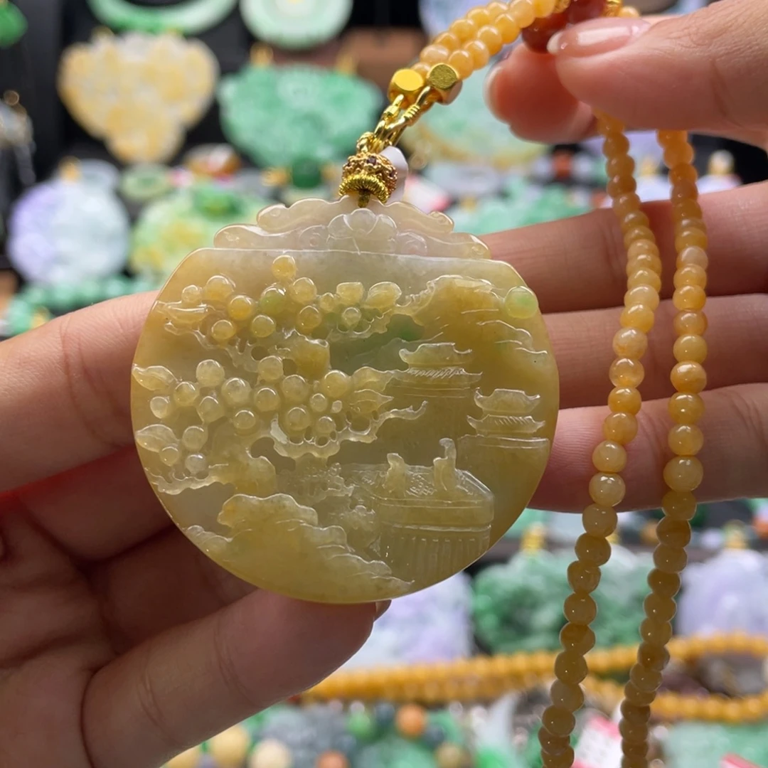翡翠未镶嵌颈饰代编织