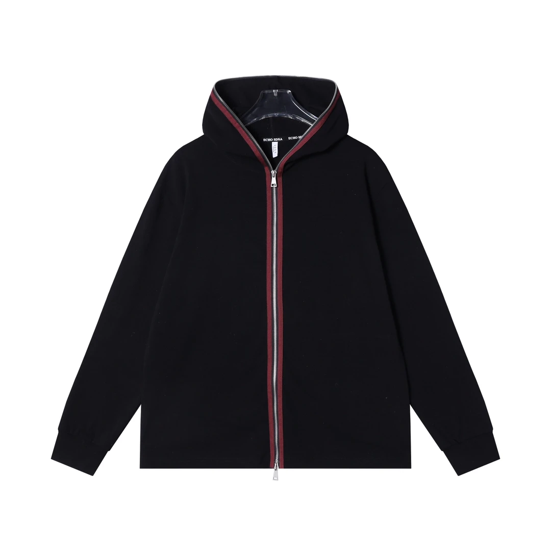 SDSA男士秋冬新款痞帅男装宽松撞色拉链连帽卫衣百搭时尚开衫卫衣