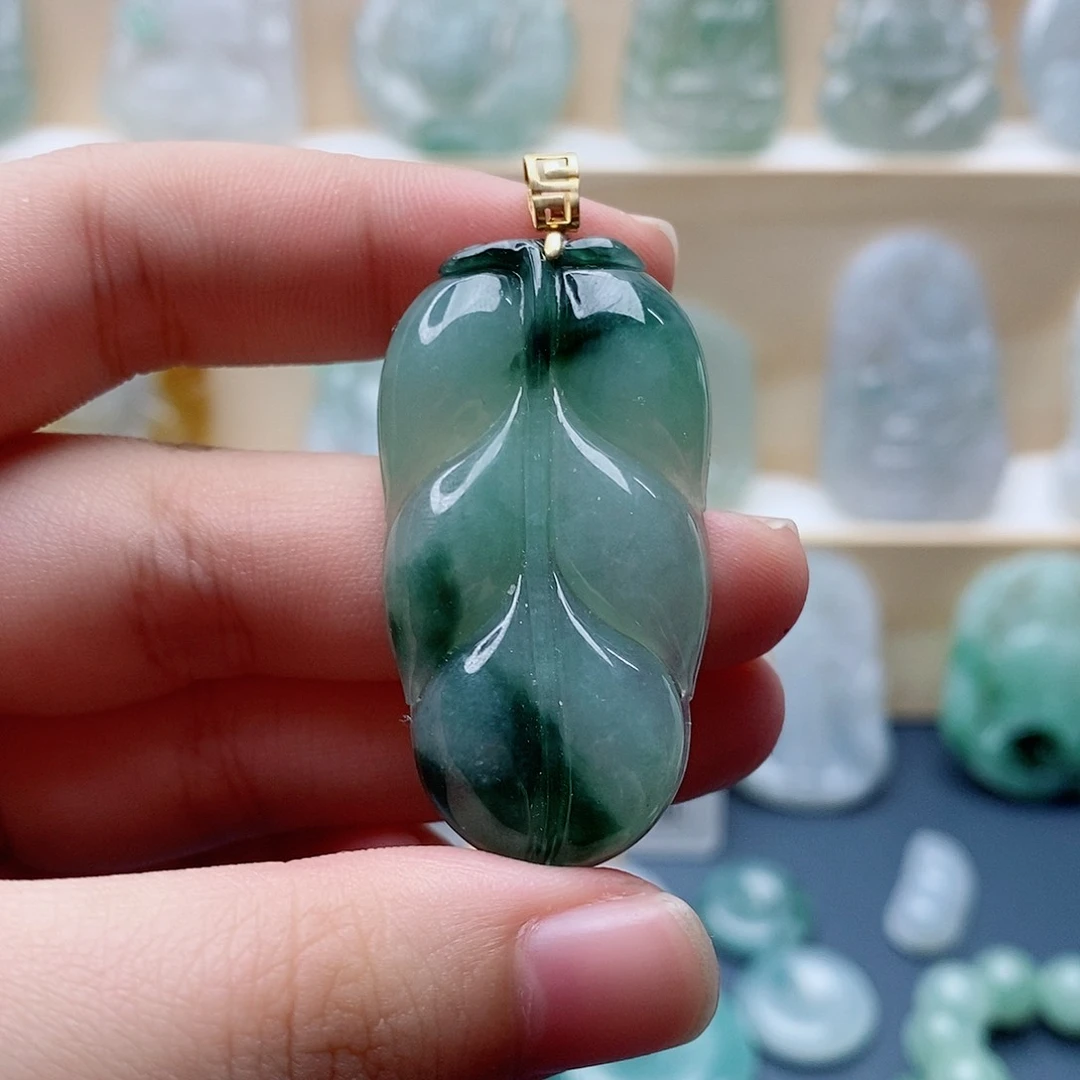 翡翠未镶嵌吊坠(不含链)叶子