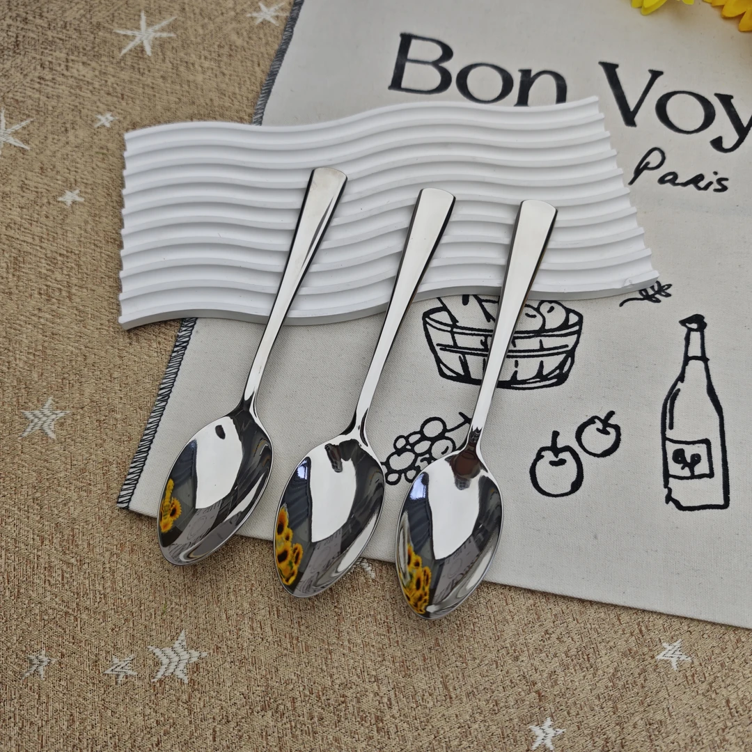 出口美国basics18/10加厚不锈钢勺子长柄汤勺家用调羹吃饭喝汤匙