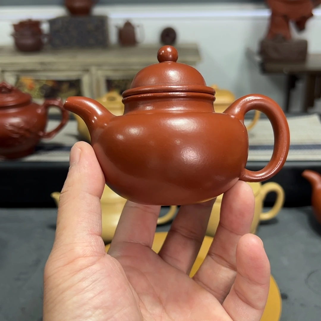茶壶紫砂朱泥微瑕掇球微抛