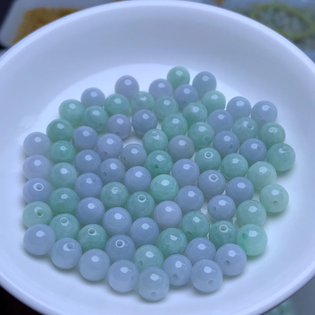 未镶嵌手链翡翠卡7.3冰紫绿20个