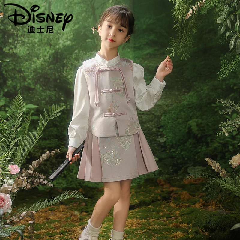 【TQ】Disney/迪士尼女童春季新款新中式国风淑女套装裙XCR1SZ035