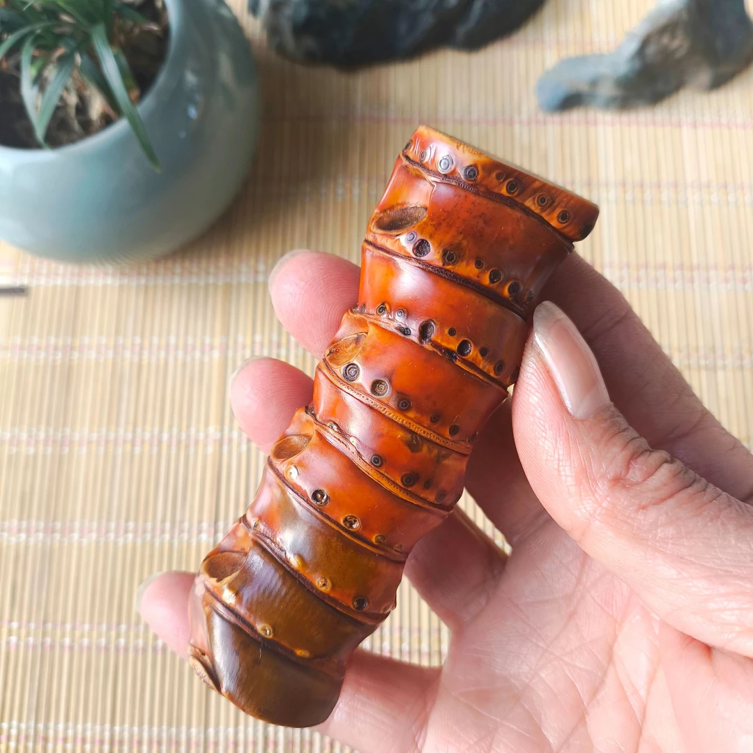 实心玉竹竹根竹鞭手把件文玩摆件盘玩工艺品06