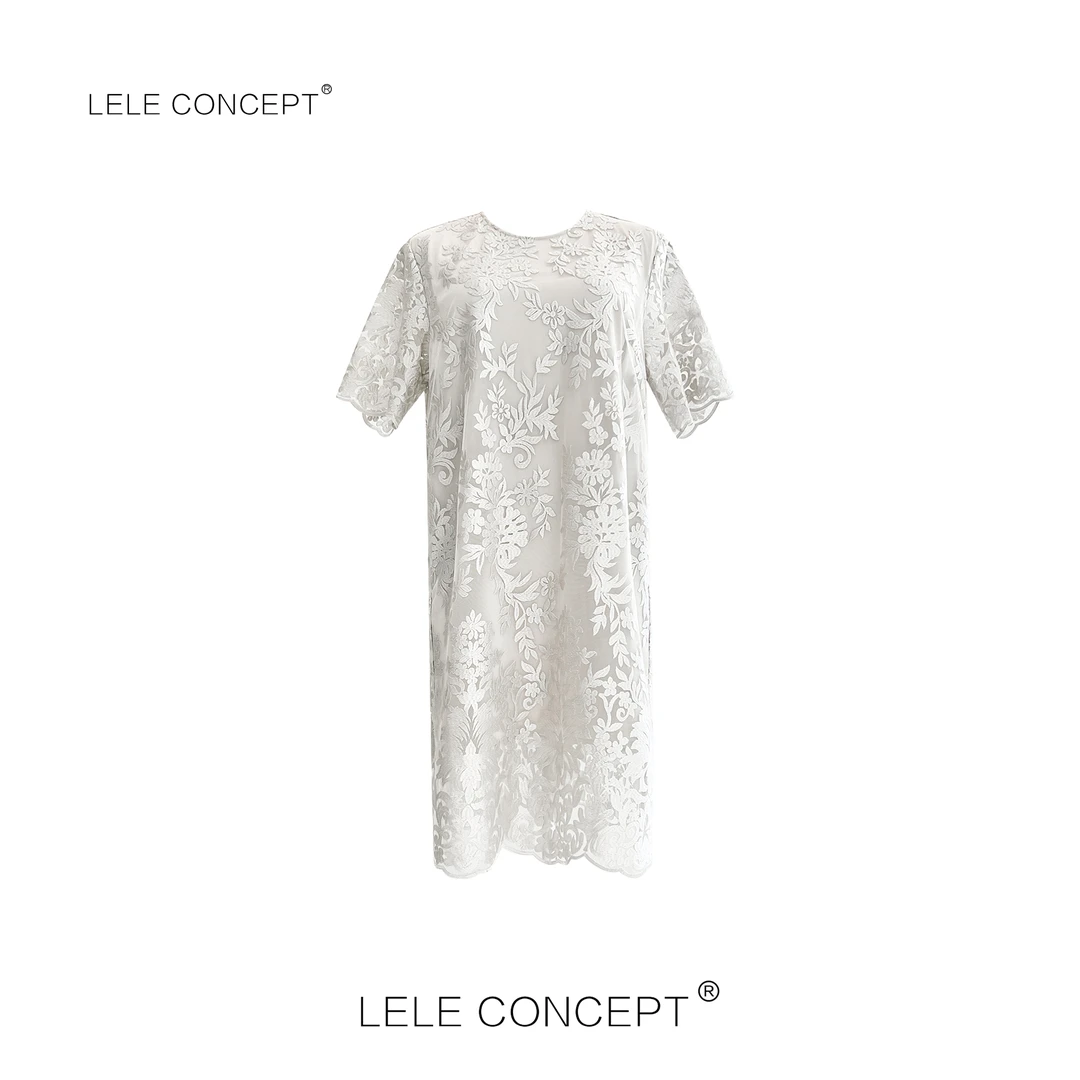 LELE CONCEPT｜「夭夭」 后拉链绣花连衣裙Q0376