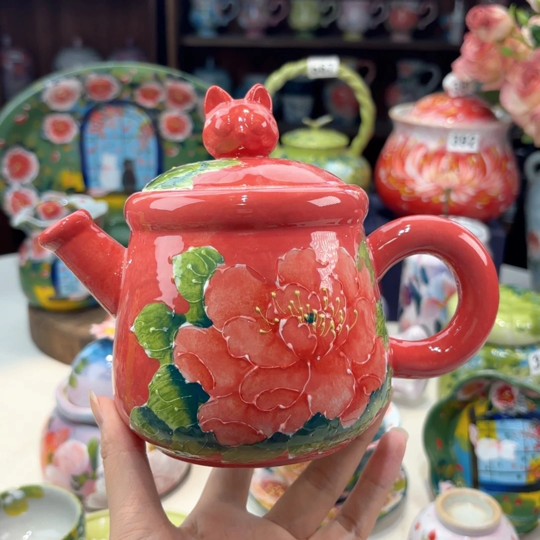 景德镇手绘高温釉下彩陶瓷茶具