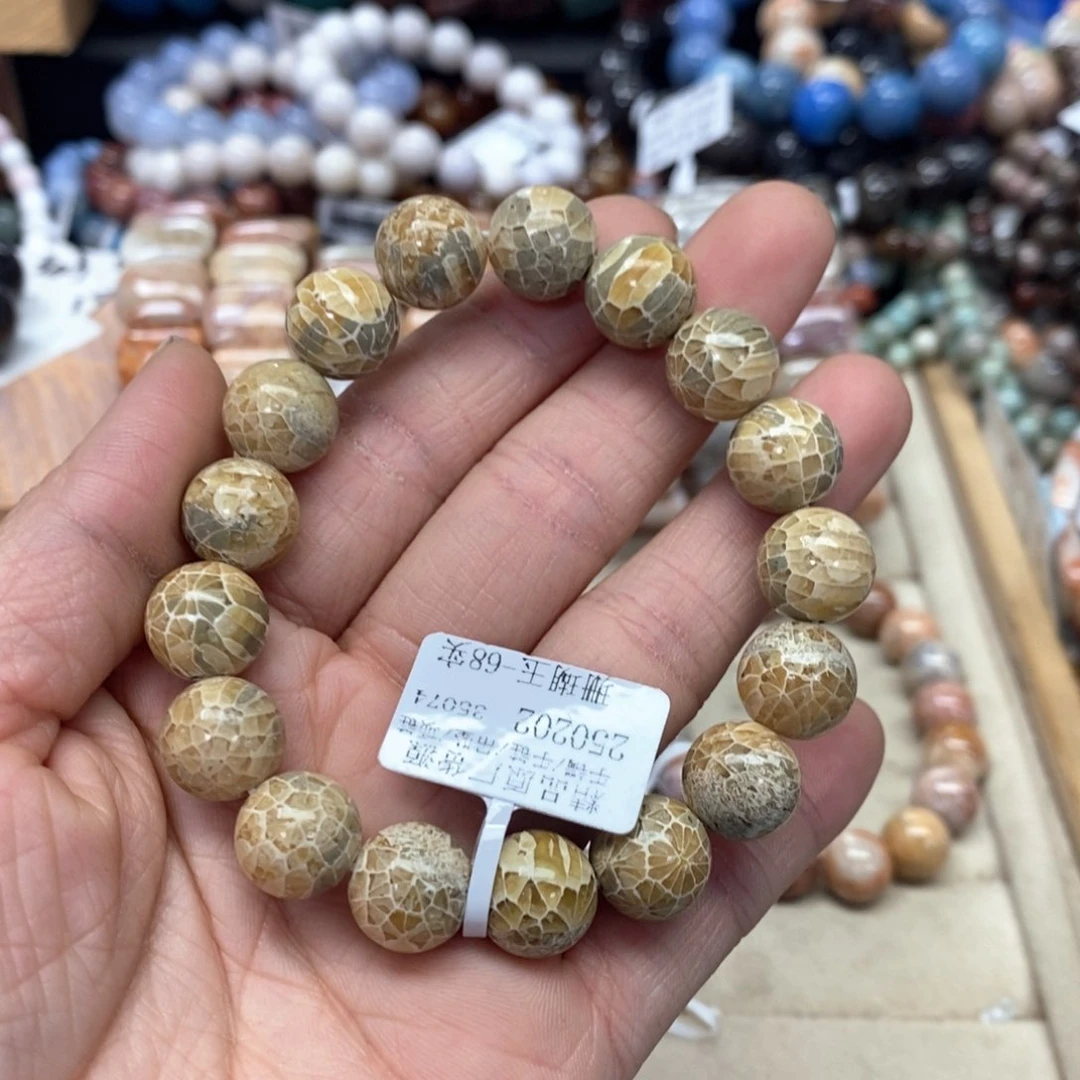 硅化珊瑚（珊瑚玉）手链未镶嵌奇*思279