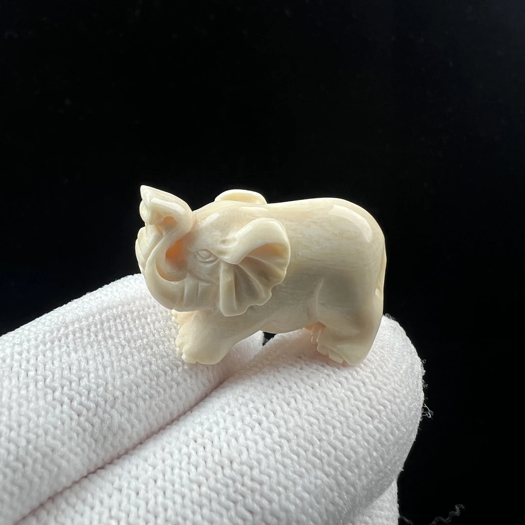 P9838天然猛犸牙小象10x27x18mm支持鉴定 假一罚四