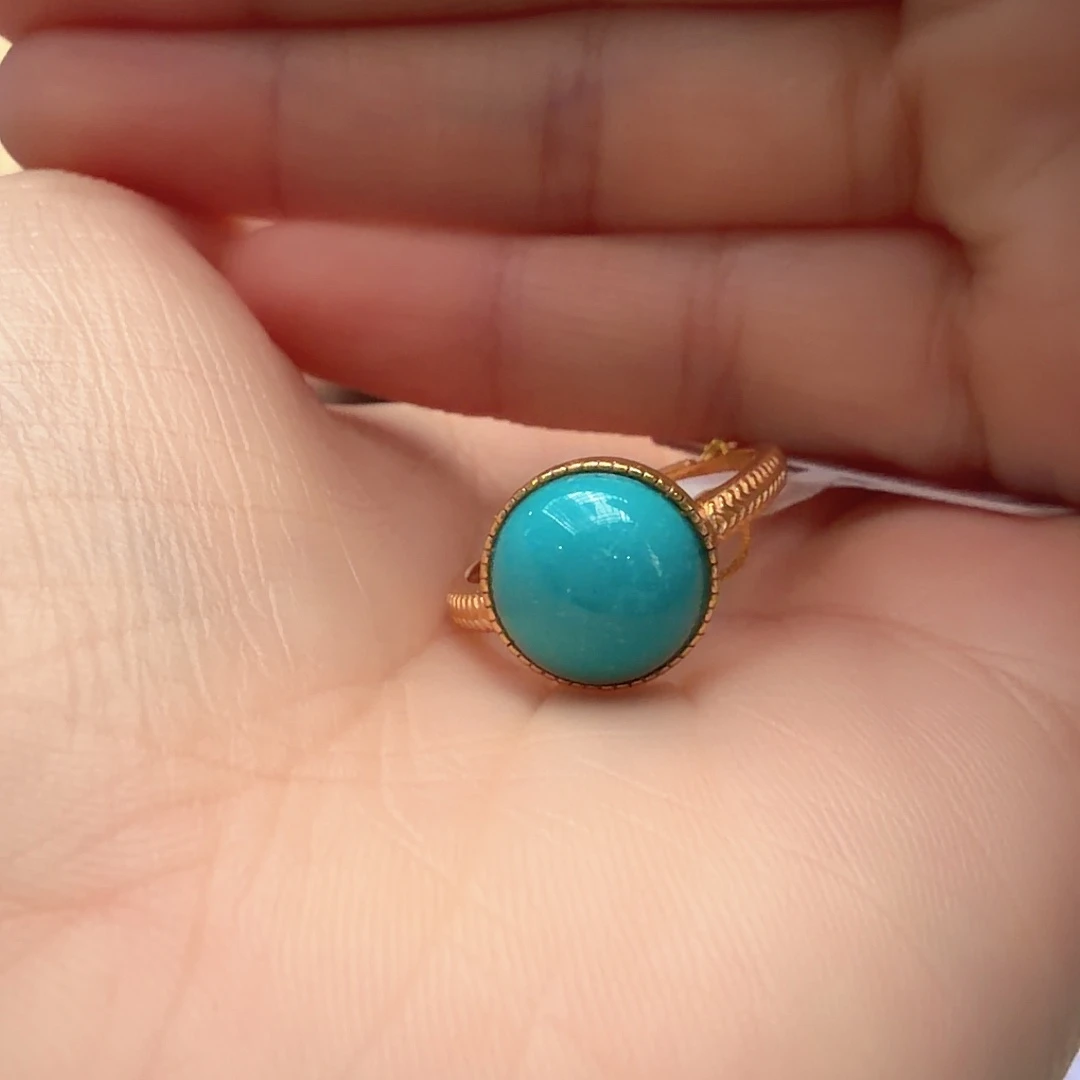 绿松石银S925镶嵌戒指