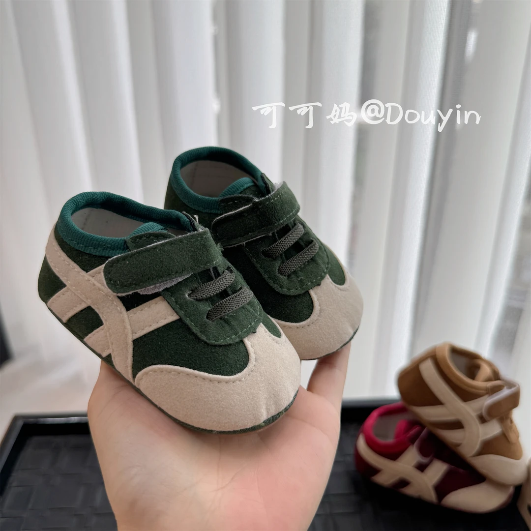 春秋新款0-1岁宝宝学步鞋婴幼儿软胶底防掉防滑拼色百搭休闲单鞋