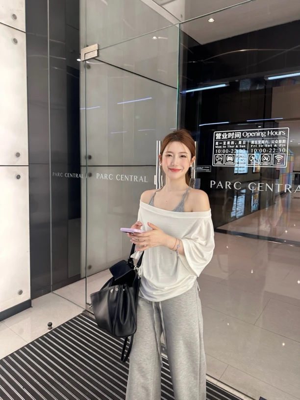 张兑兑duidui/纯欲挂脖面膜t 面料超软巨舒服.吊带T恤真两件.百搭