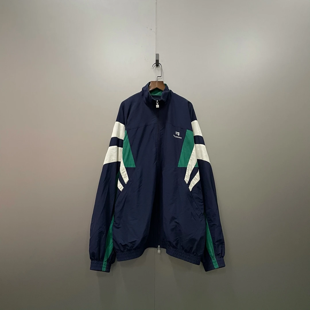 95新 Balenciaga/巴黎世家 q217 拼色双勾校服 48码 si500072