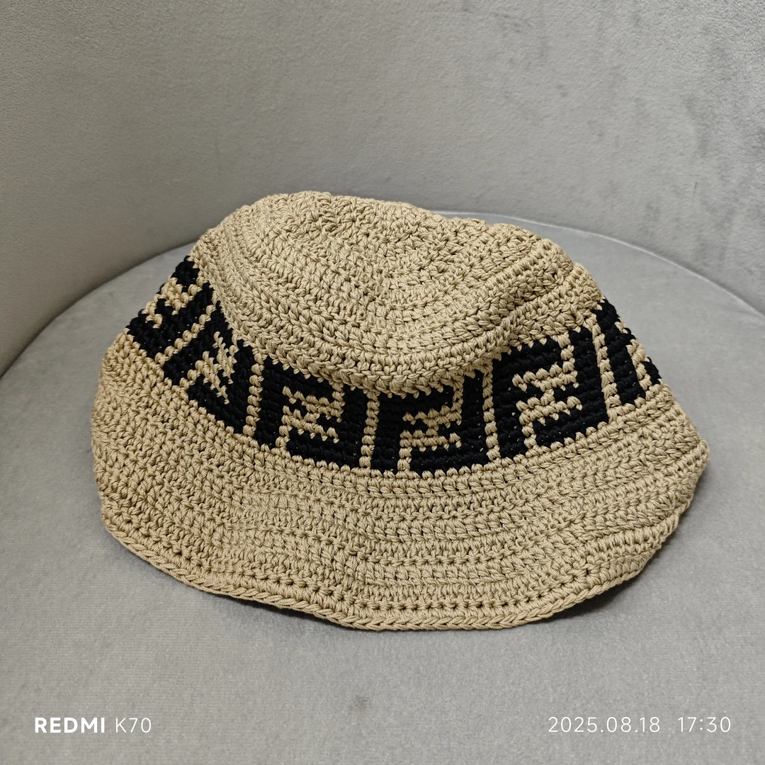 95新 FENDI/芬迪 编织logo帽子58cm/250818SJD5J07