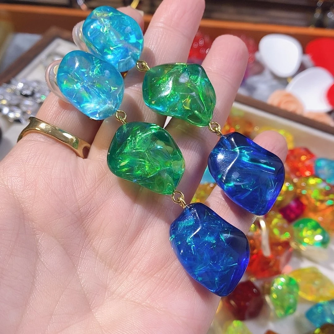 琉璃纯铜合金耳环