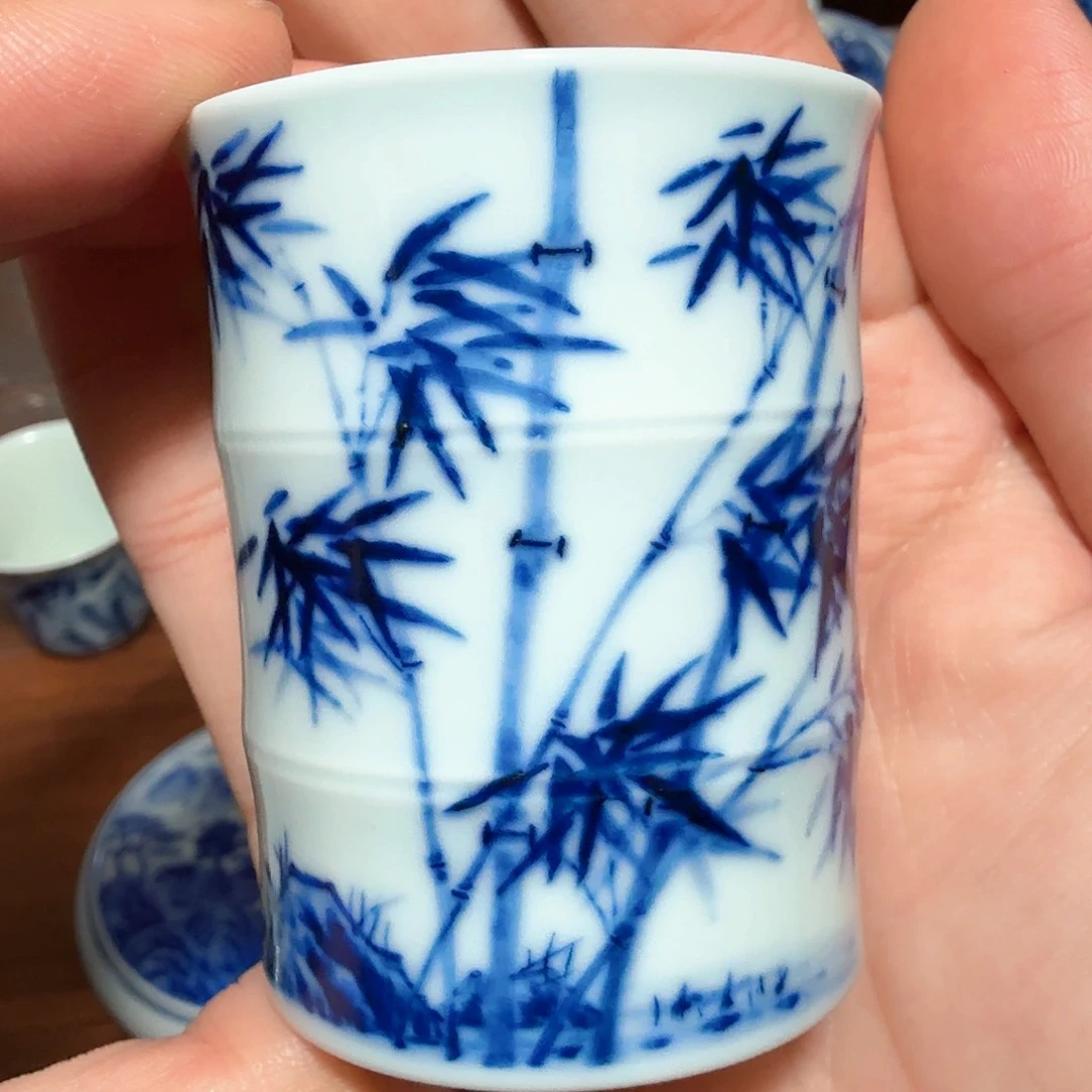 釉下青花柴窑单杯