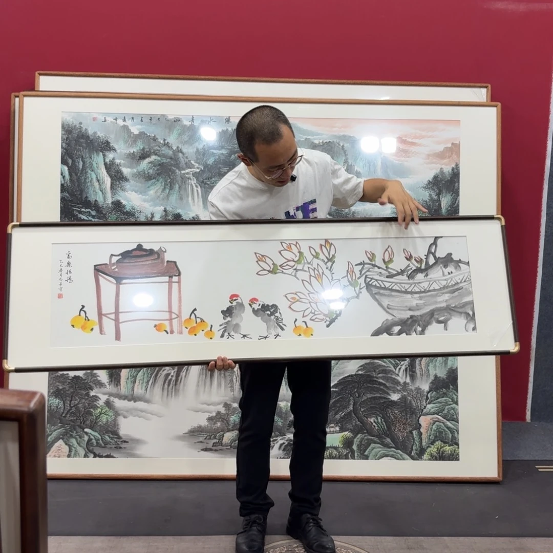 国画带框绘画160/45尺寸