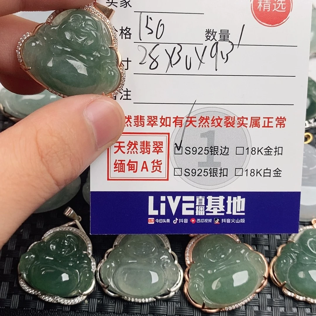 翡翠银S925镶嵌颈饰