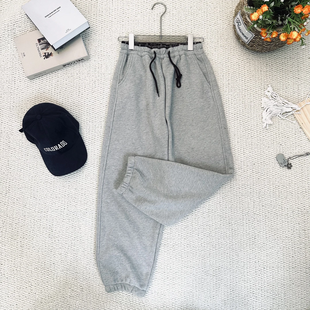 秋冬男童格子束脚卫裤灰色2004