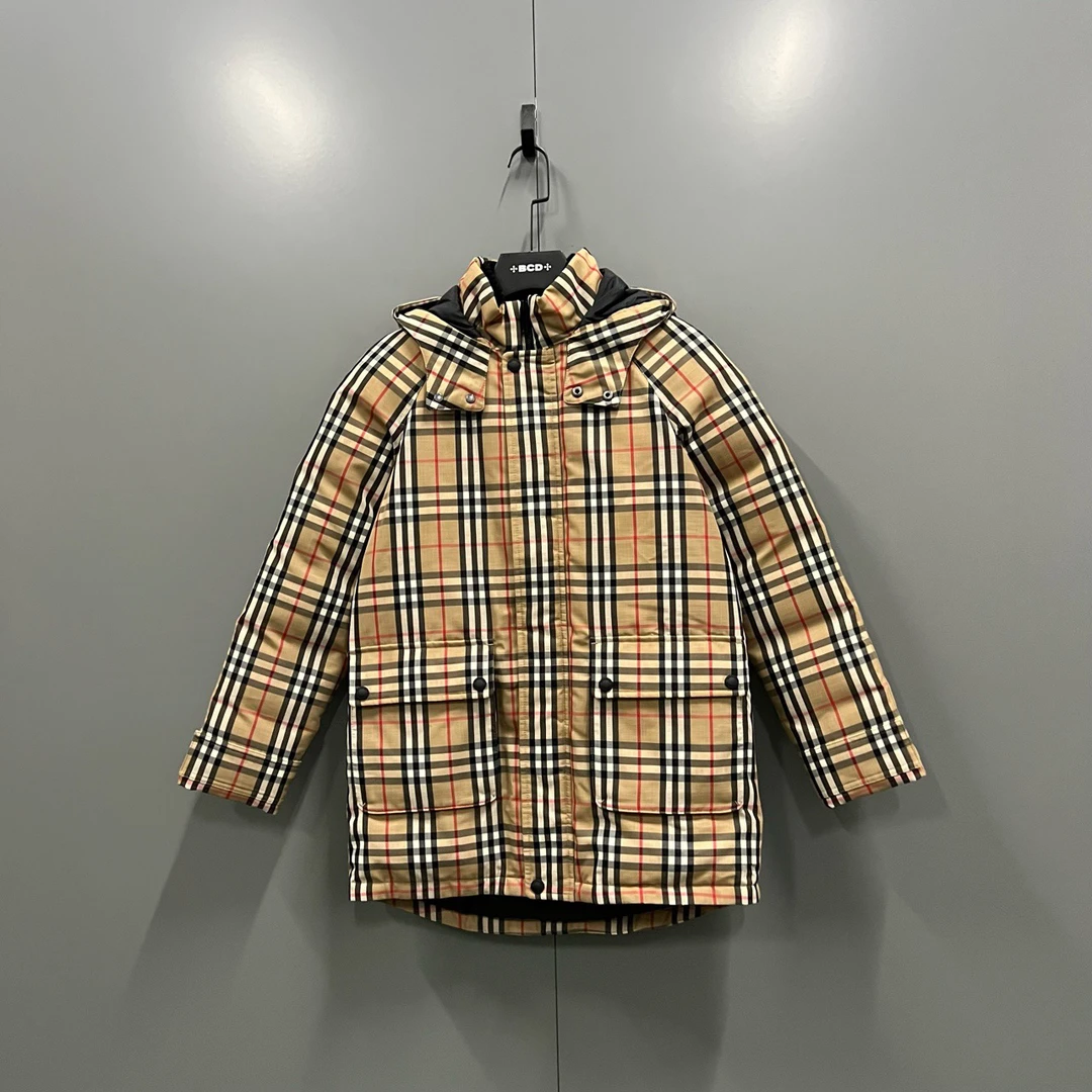 95新 BURBERRY/博柏利 q34 巴宝莉格纹满印连帽外套12Yjc603168