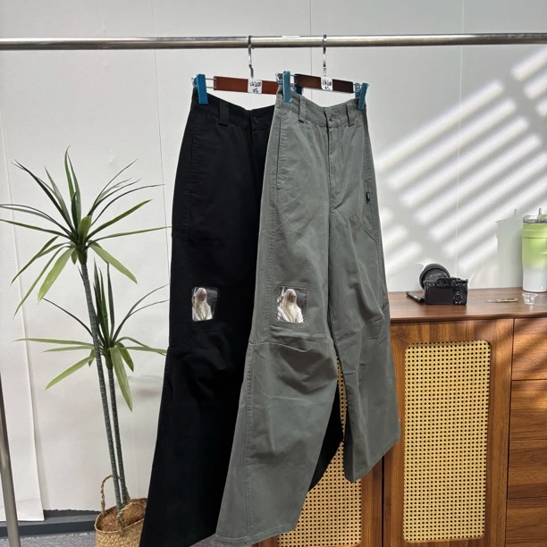 【FAX】潮牌工装褶皱休闲直筒长裤 男女同款 24200 G4-6