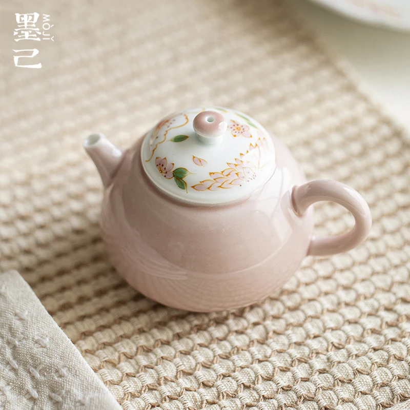 当代 墨己 苍烟红-花漾拾梦-手工小品壶