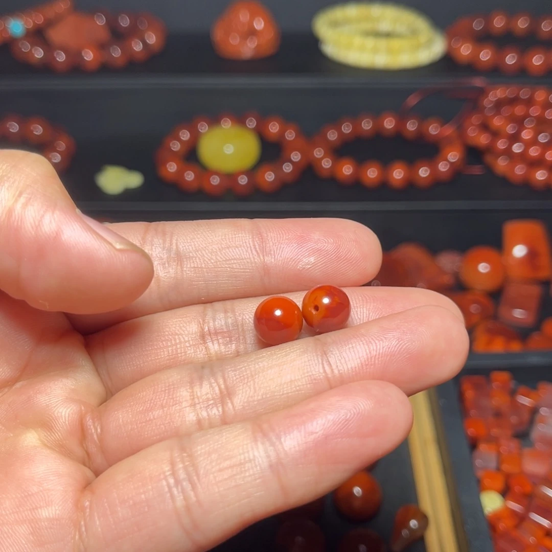 南红玛瑙珠宝奇石未镶嵌豚****人原矿瓦西单珠9.0mm