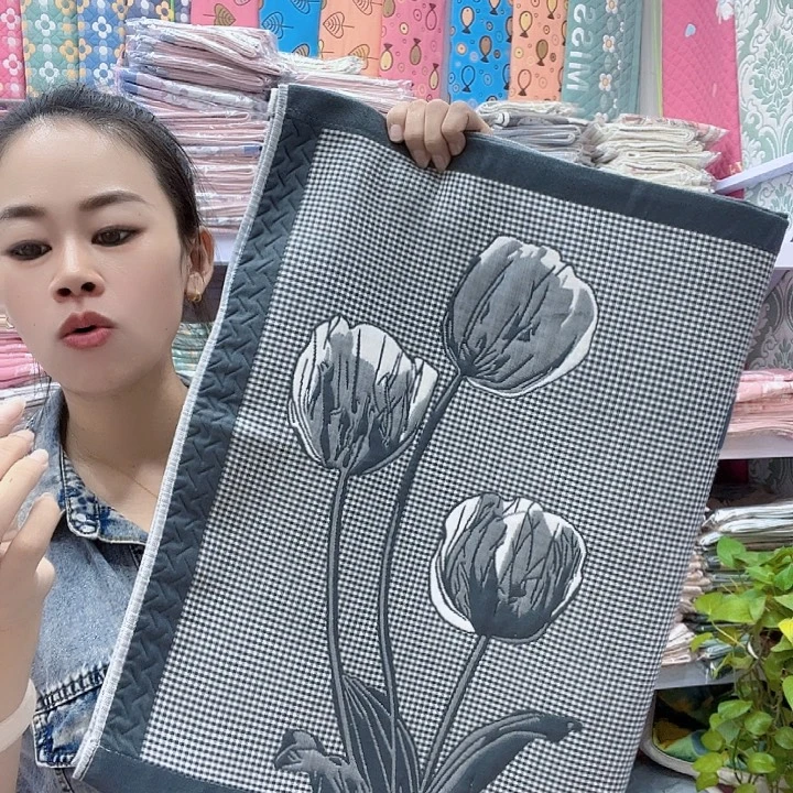 棉灰色郁金香纯棉